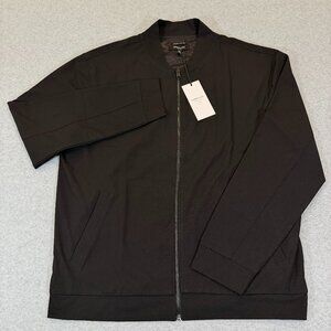 Kenneth Cole Lined Bomber Jacket Black Full Zip XL Casual Lightweight NWT